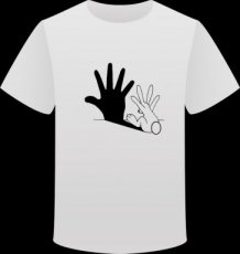 T-shirt Konijn-schaduw maat XL