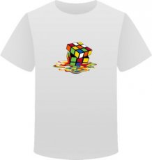 T-shirt melting rubiks cube maat XL