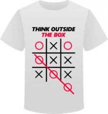 T-shirt Think outside the box maat XXL